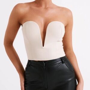 Meshki Dahlia Strapless Deep V Cropped Corset